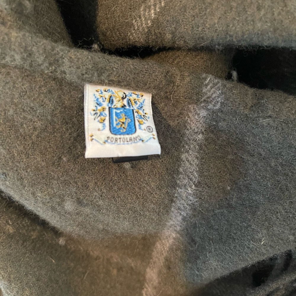 Portolano Dark Gray Plaid Shawl - Picture 3 of 10